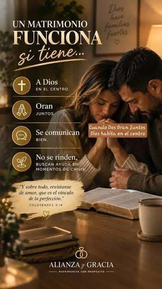 Esposos tomados de la mano durante una oración